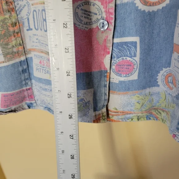 Sag Harbor Multicolor Postcard Print Men's Shirt - Picture 5 of 6